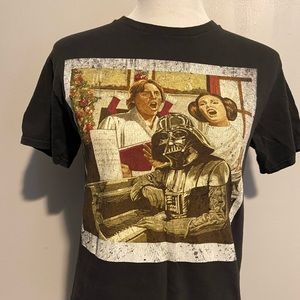 Star Wars Family Holiday T-Shirt Black Sz Sm